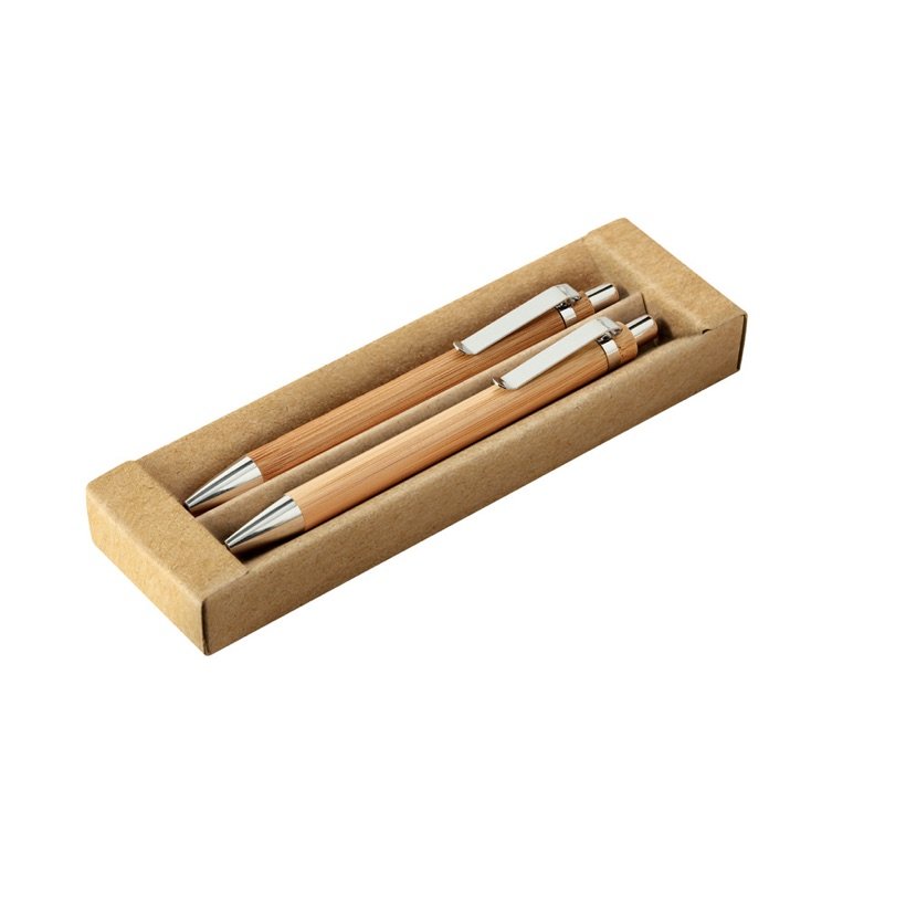 Conjunto de Caneta e Lapiseira em Bambu Mello