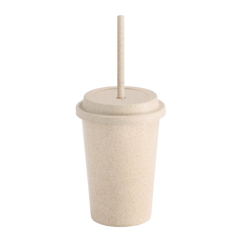 Copo de Viagem Valley em Fibra de Bambu com Canudo Retrátil 450ml