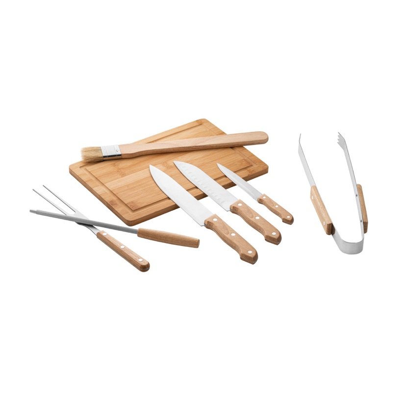 Kit Churrasco Teriyaki com Tábua e 7 Utensílios