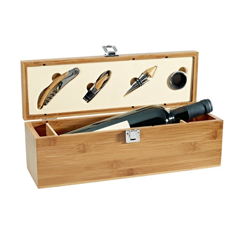 Conjunto para Vinho em Bambu Syrah
