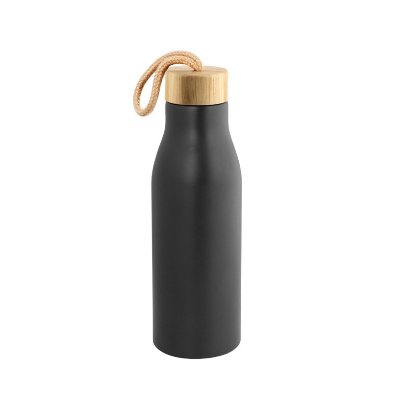 Squeeze Toomey em Aço Inox com Tampa de Bambu 570ml