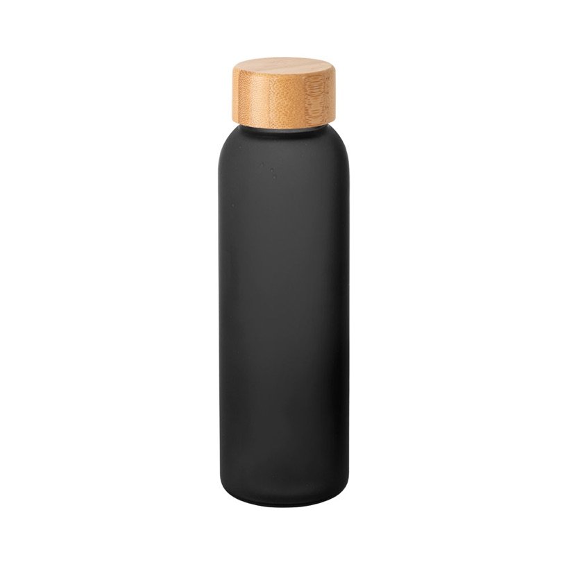 Squeeze Lillard Glass em Vidro Fosco com Tampa de Bambu 520ml
