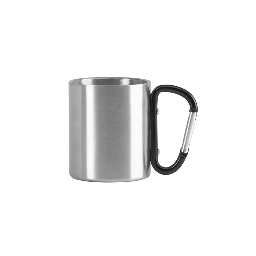 Caneca de Aço Inox Wings com Pega Mosquetão 230ml