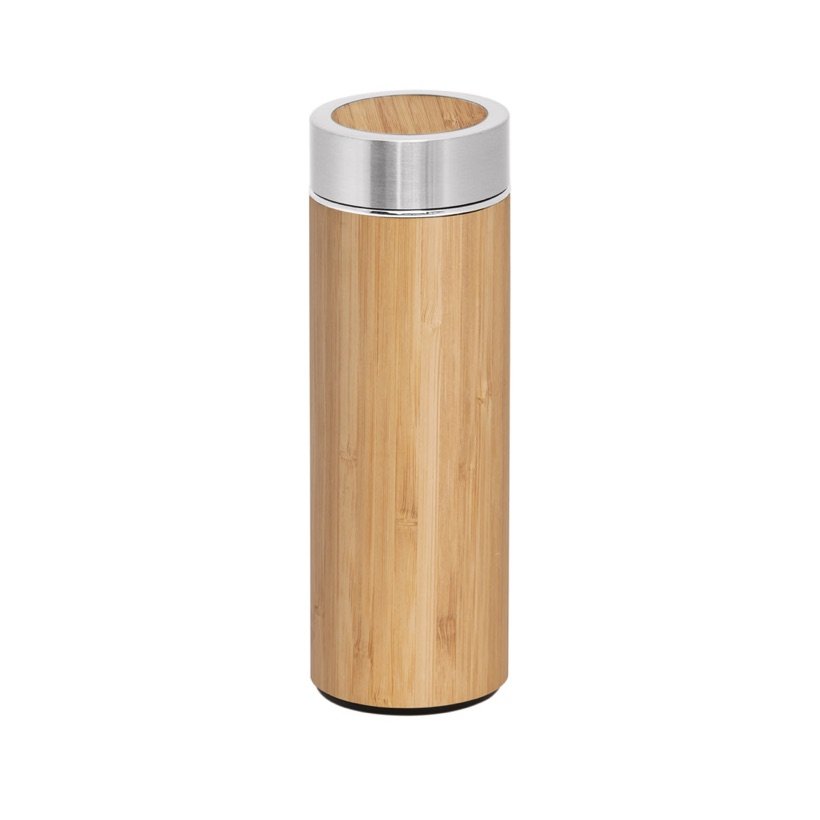 Garrafa Térmica Naturel em Bambu com Infusor 430ml