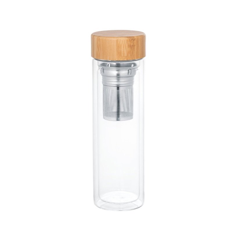 Garrafa Térmica Makarova em Vidro com 2 Infusores 490ml