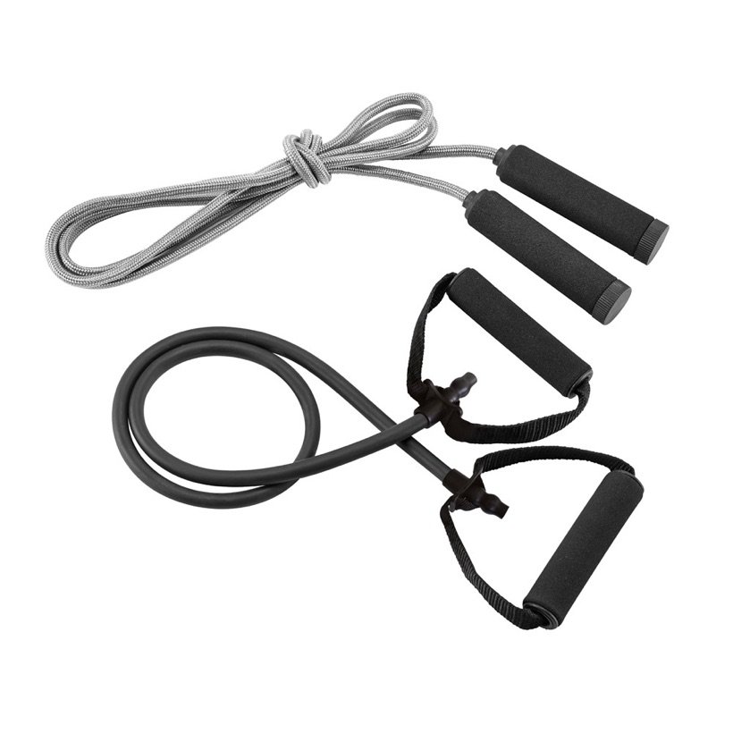 Kit Fitness Brady com Elástico e Corda de Pular
