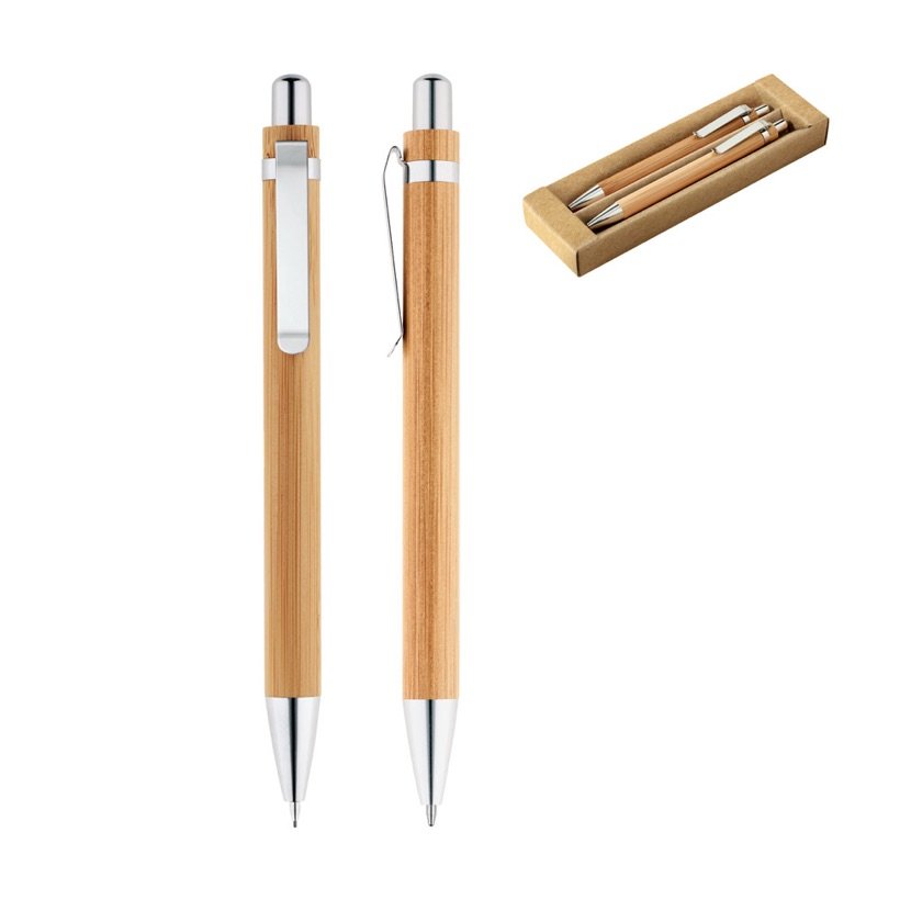 Conjunto de Caneta e Lapiseira em Bambu Mello — Conjunto