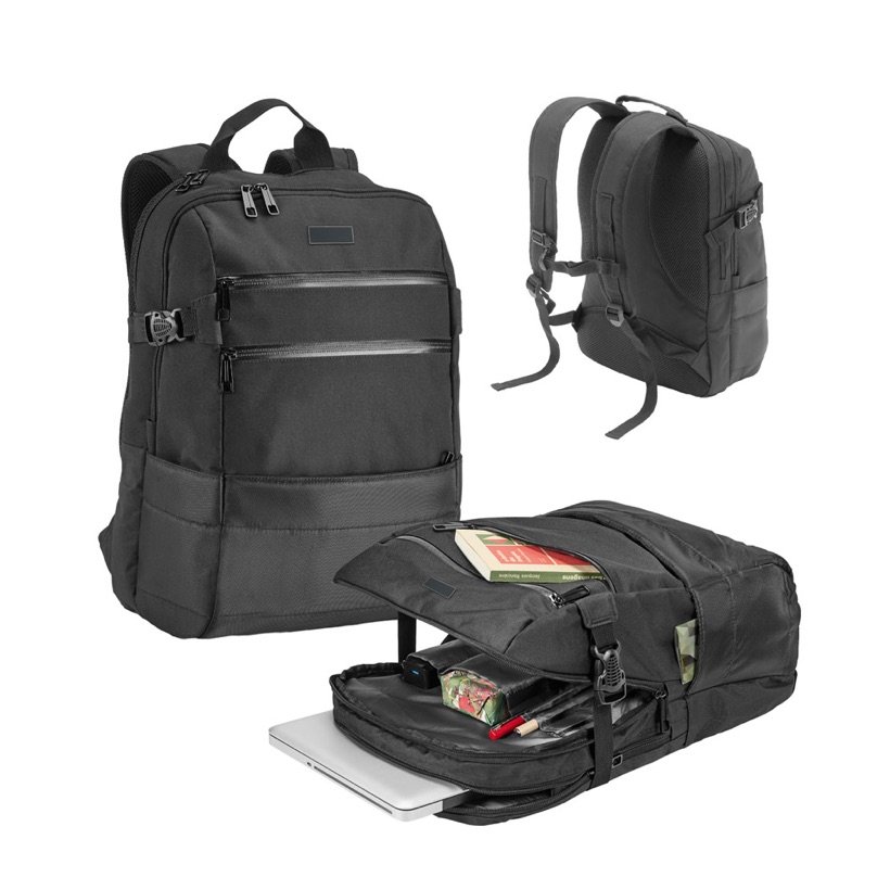 Mochila Zippers Plate para Notebook com Placa de Gravação — Conjunto