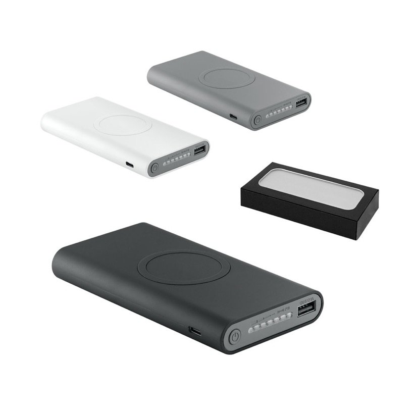 Power Bank Aldrin 10.000mAh Wireless Emborrachado — Conjunto