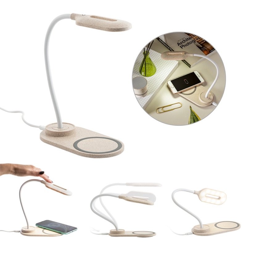 Luminária de Mesa com Carregador Wireless Lezzo — Conjunto