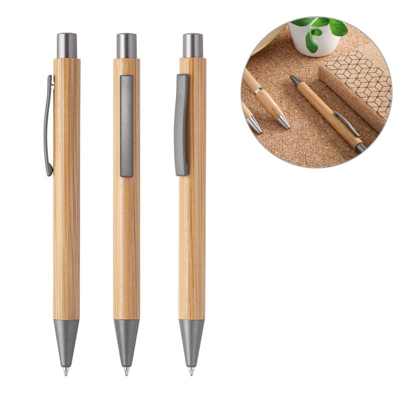 Caneta Esferográfica Elliot em Bambu — Conjunto