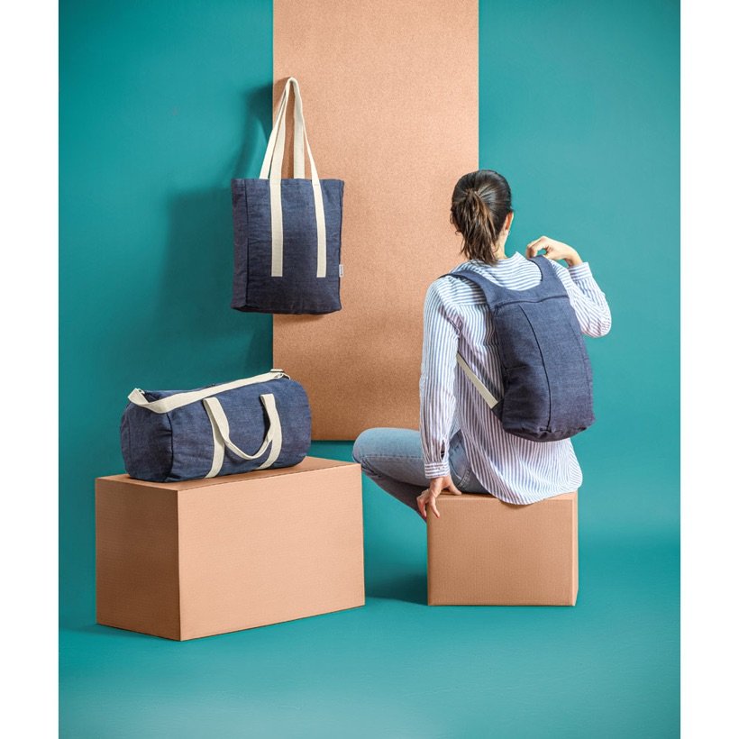 Saco Casual Denim para Compras — Em uso