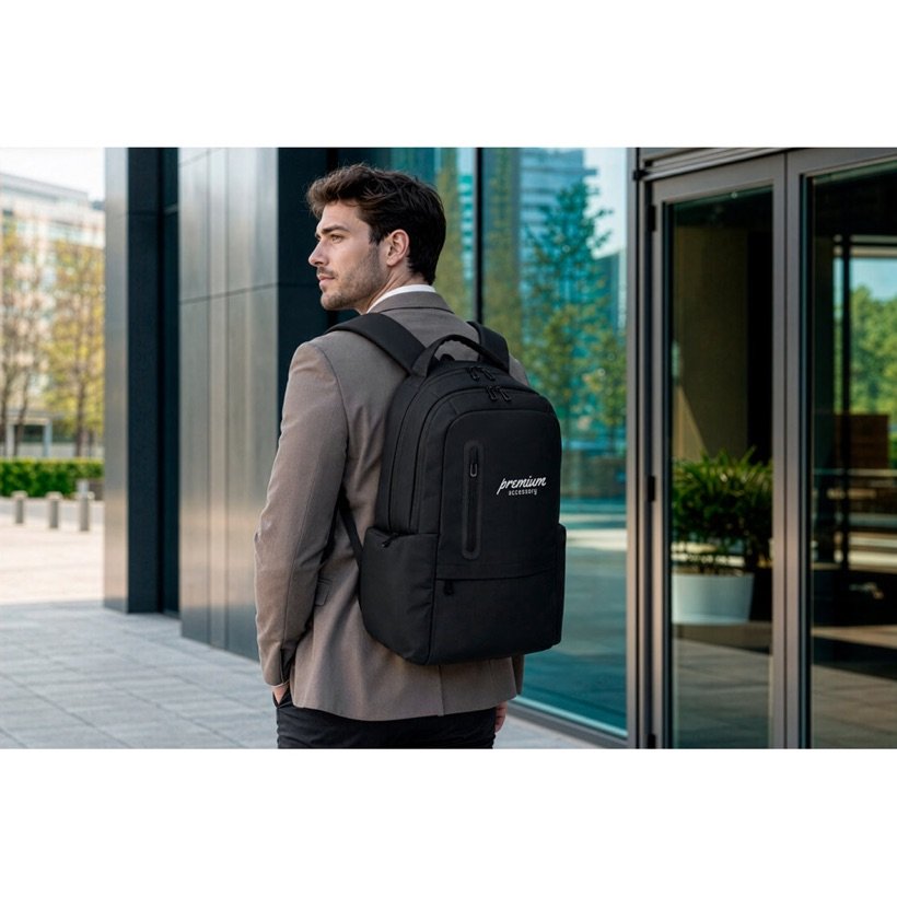 Mochila para Notebook Boston Solid 17" — Em uso