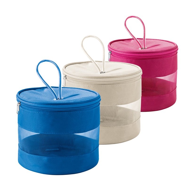 Necessaire em Microfibra e Tela Mesh Anjelica — Conjunto