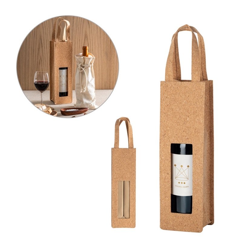 Sacola de Cortiça para Garrafa Borba — Conjunto