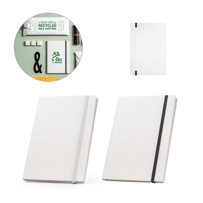Caderno A5 de Embalagens de Leite Recicladas Milky — Conjunto