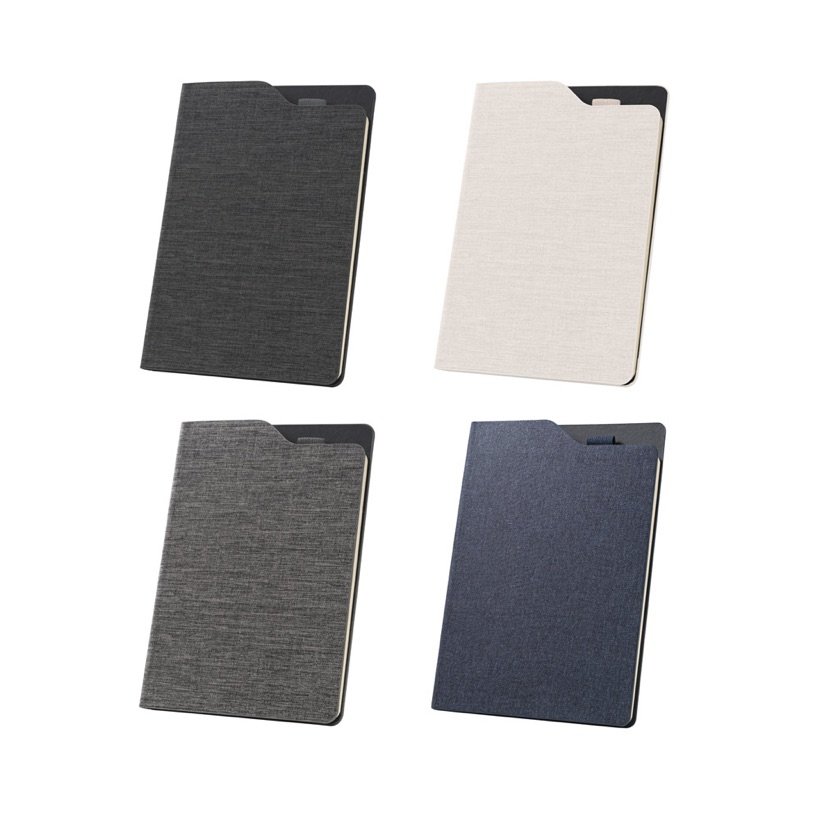 Caderno A5 em Tecido Reciclado Lobato — Conjunto