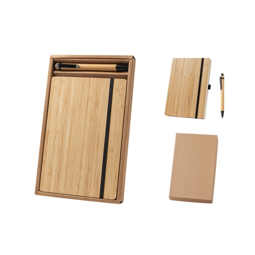 Conjunto Caderno A5 e Caneta de Bambu Gaiman — Conjunto