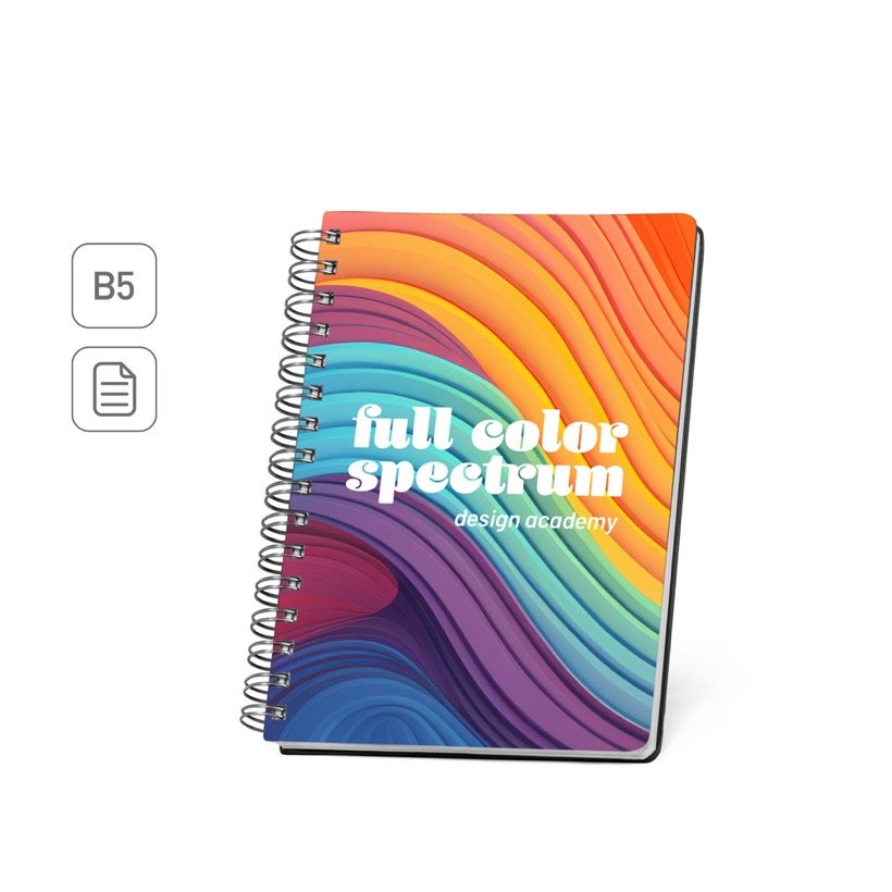 Caderno B5 Full Colour com Argolas Golding — Conjunto