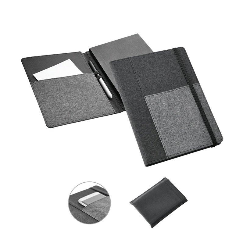 Capa de Tecido com Caderno A5 Removível Pessoa — Conjunto