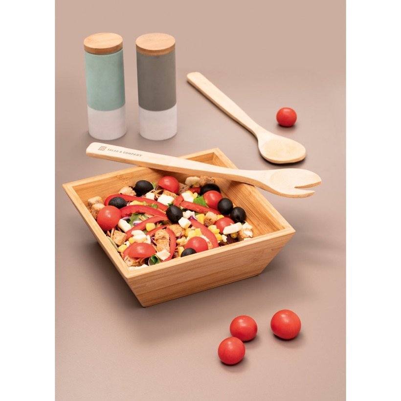 Saladeira Pepper em Bambu — Em uso