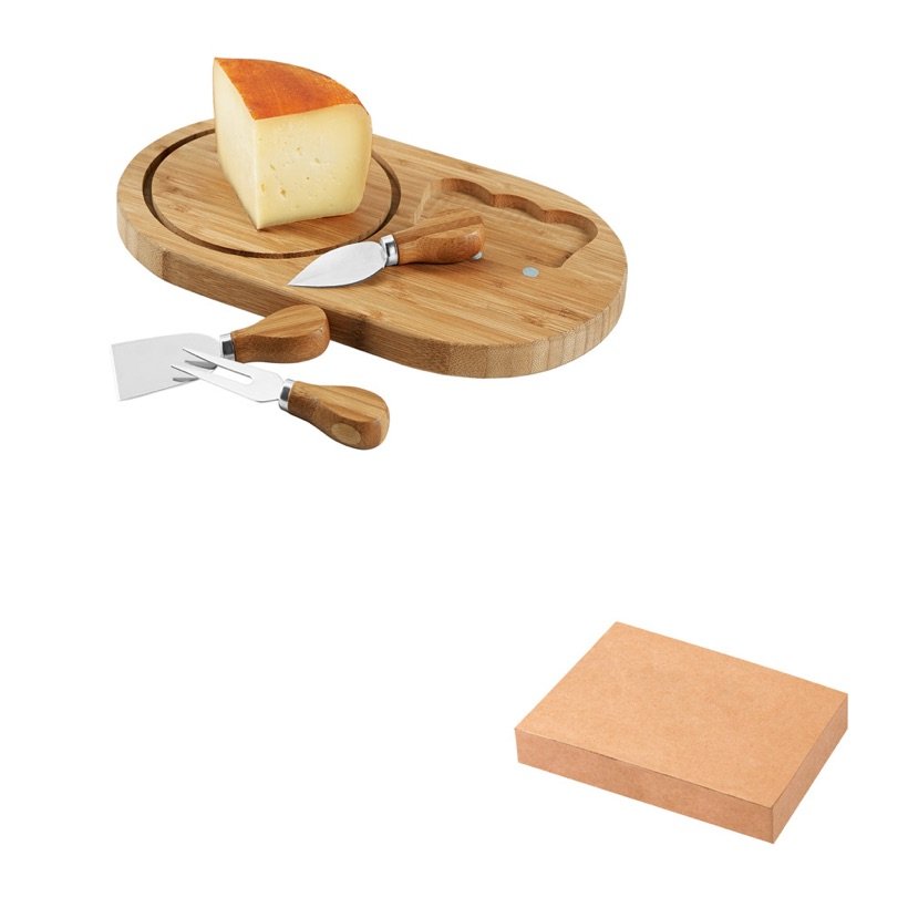 Tábua de Queijos Palermo com Utensílios em Bambu — Conjunto