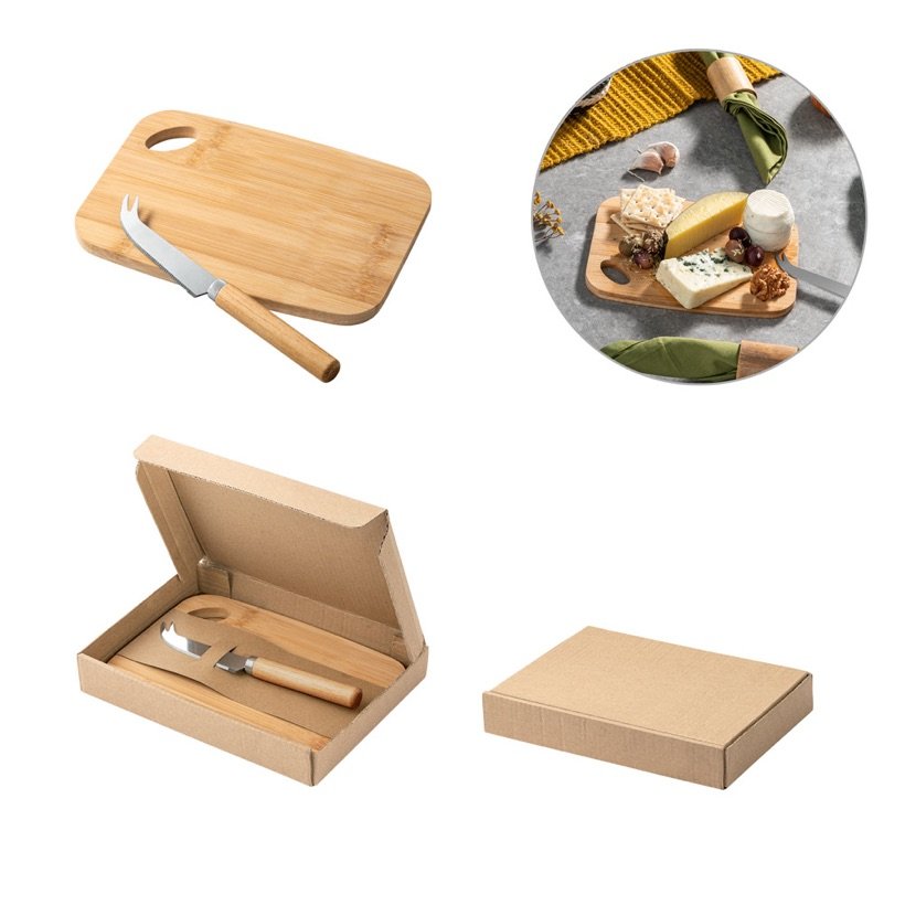 Conjunto Tábua e Faca de Queijo Cappero em Bambu — Conjunto