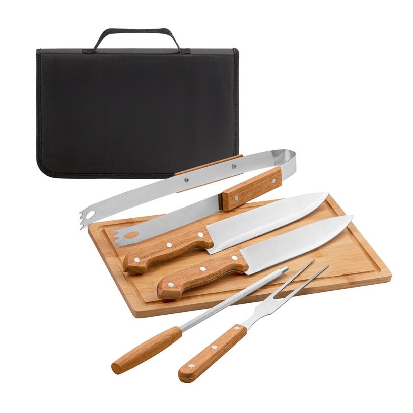 Kit Churrasco Garlic King com Tábua e 5 Utensílios — Conjunto