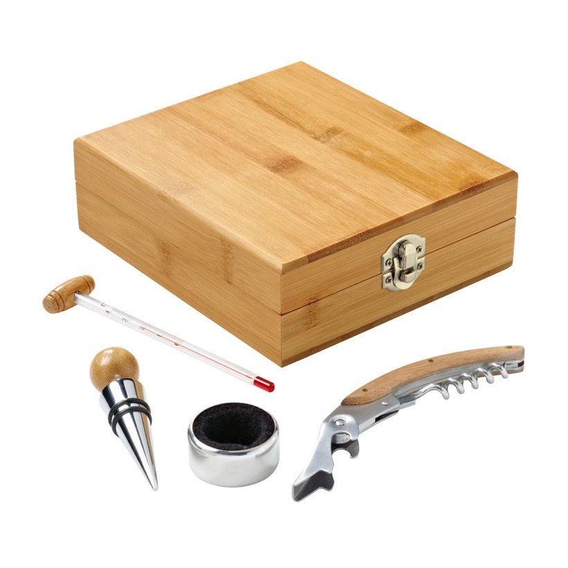 Conjunto para Vinho em Bambu Cabernet — Conjunto