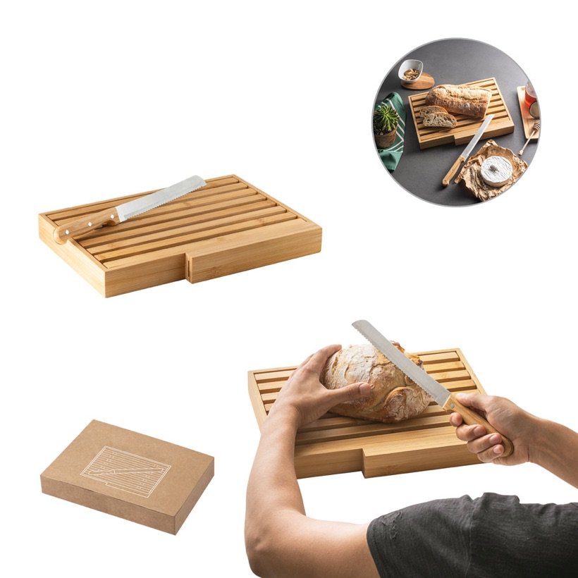 Tábua para Pão Passard com Faca em Bambu — Conjunto