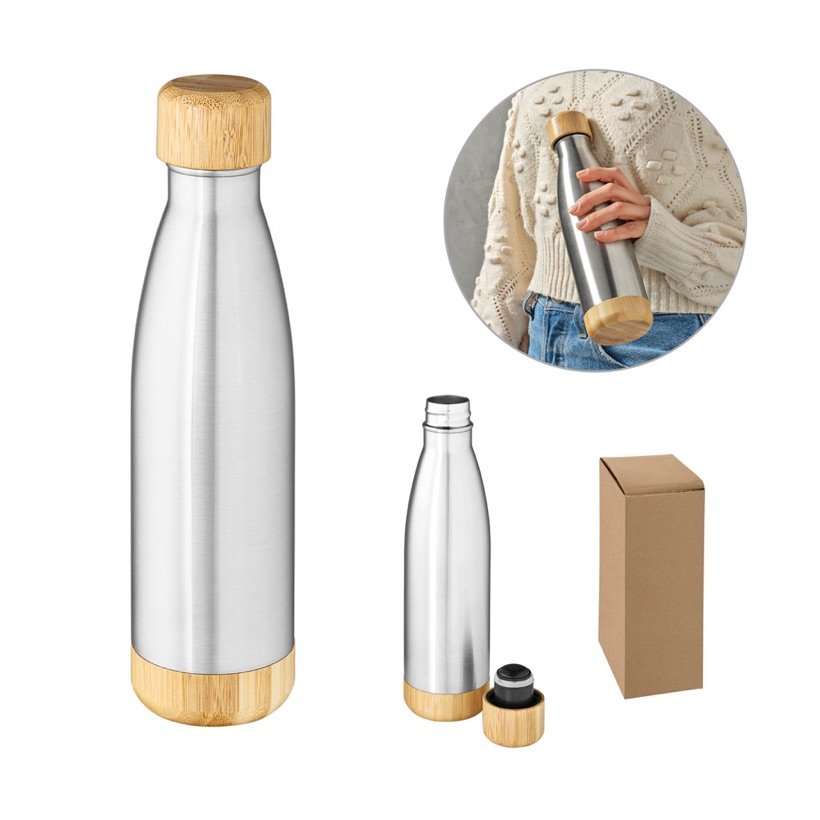 Garrafa Térmica Bromell M com Base de Bambu 550ml — Conjunto