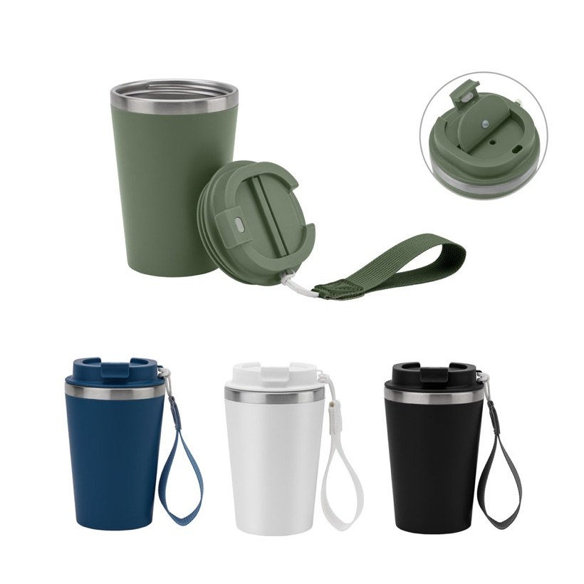 Copo Térmico de Viagem Spitz em Aço Inox Reciclado 440ml — Conjunto