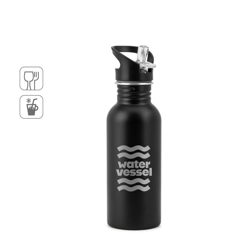 Garrafa Edberg em Aço Inox com Canudo 690ml — Conjunto