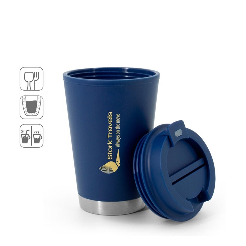Copo de Viagem Figlioli com Sistema Flip Top 410ml — Conjunto