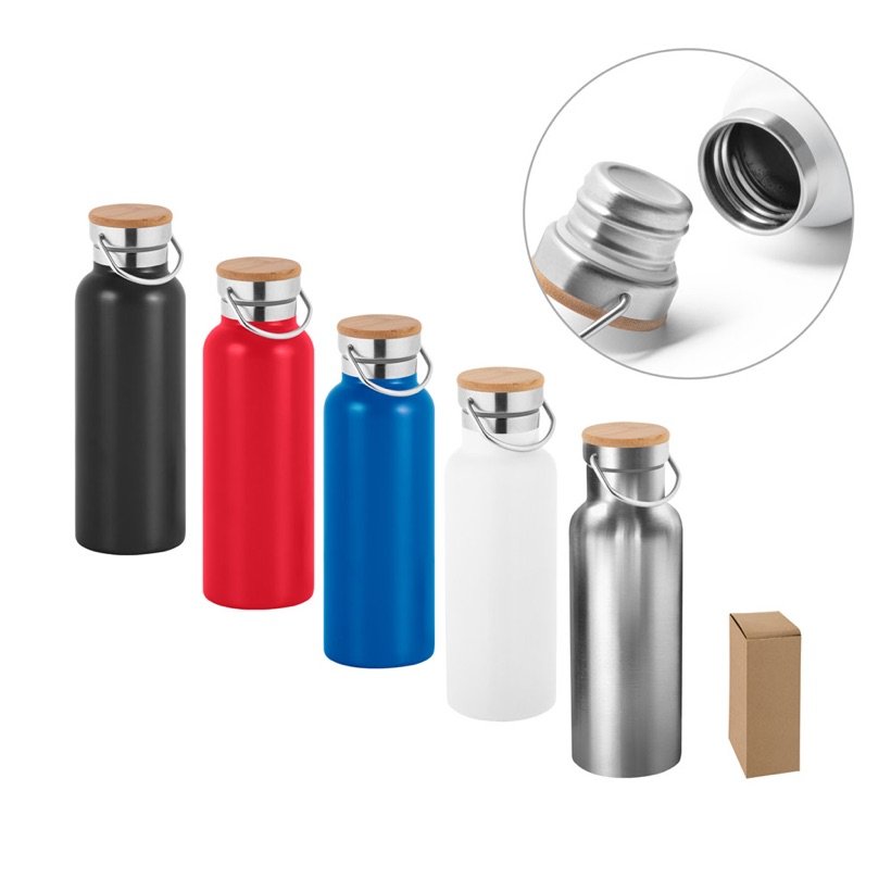 Garrafa Térmica Ragnar com Detalhe em Bambu 570ml — Conjunto