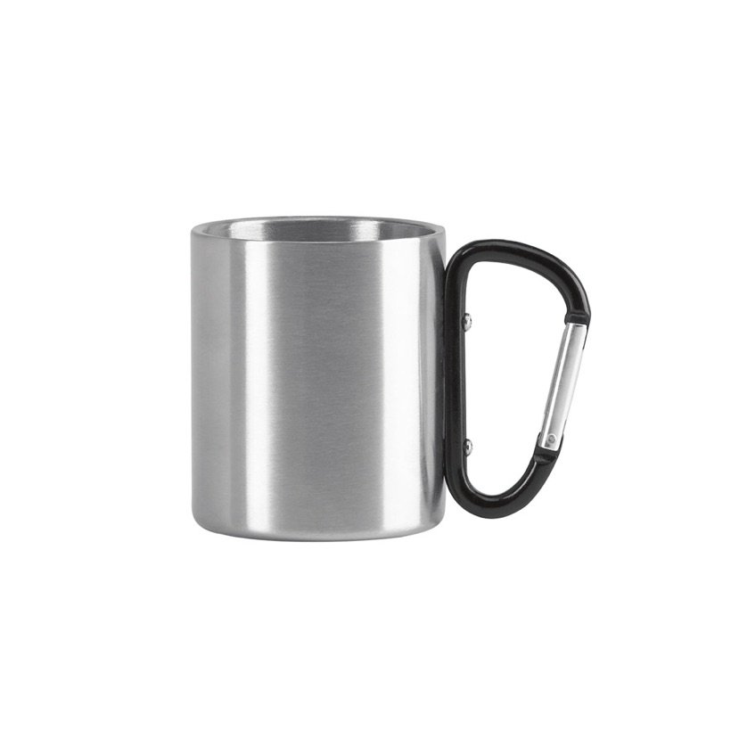 Caneca de Aço Inox Wings com Pega Mosquetão 230ml — Conjunto