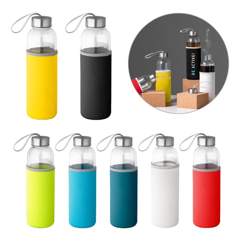Squeeze Raise em Vidro com Luva Soft Shell 520ml — Conjunto