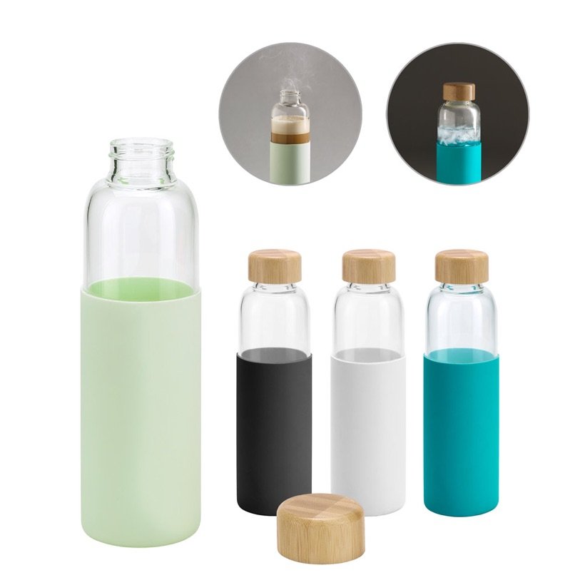 Squeeze Dakar em Vidro com Luva de Silicone 600ml — Conjunto