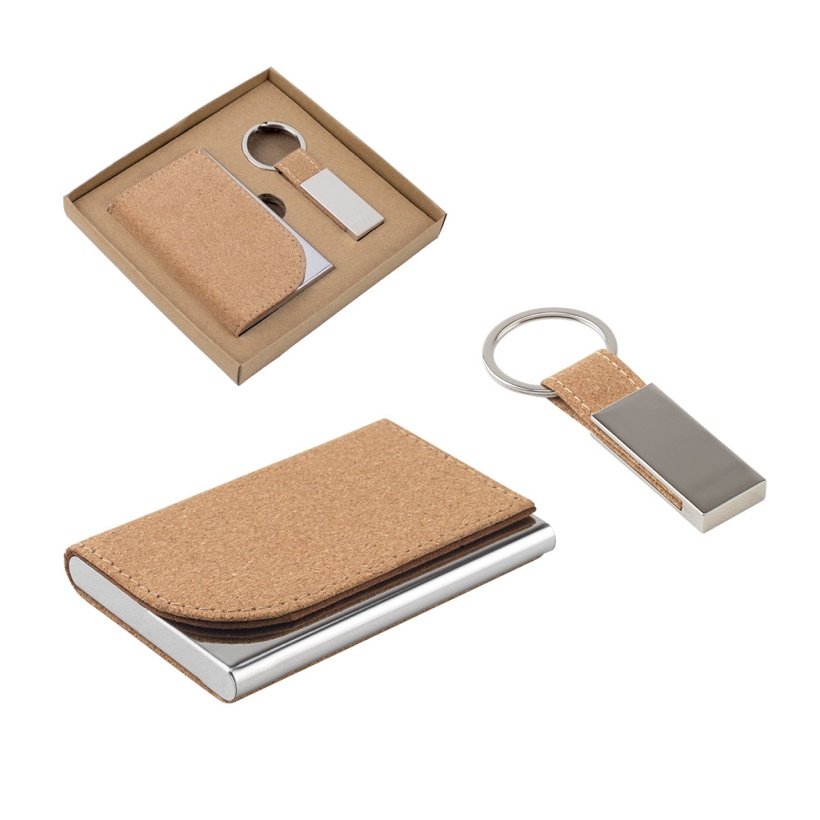 Kit Porta-Cartões e Chaveiro em Cortiça Gosling — Conjunto