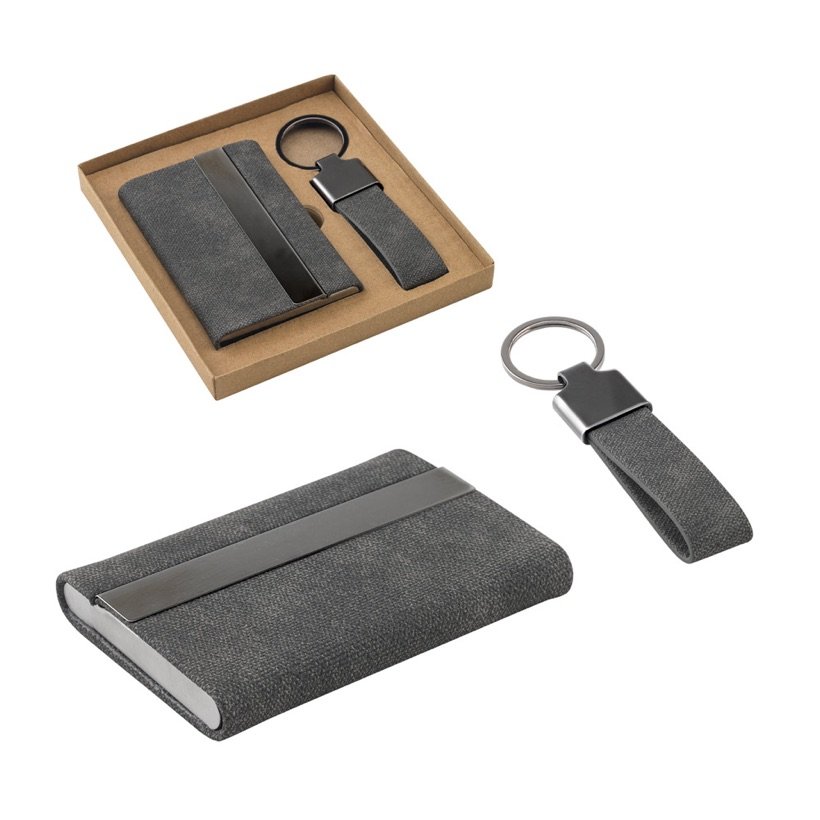 Kit Porta-Cartões e Chaveiro Reciclado Vaughn — Conjunto