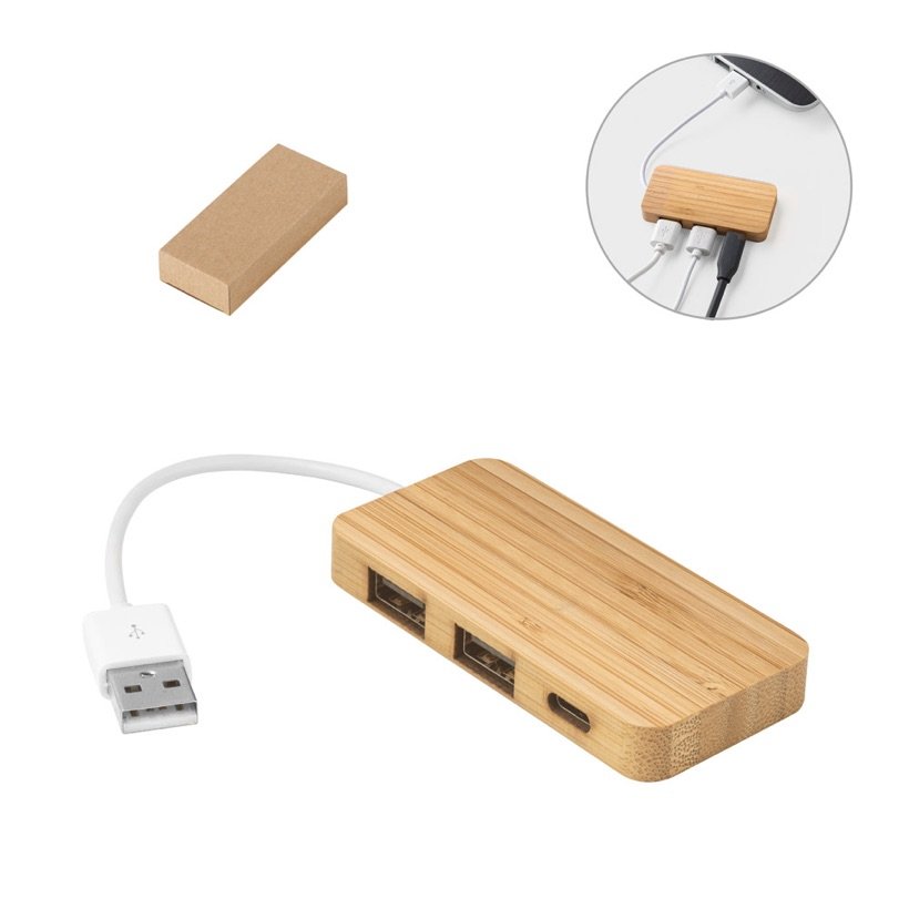 Hub USB em Bambu Moser — Conjunto