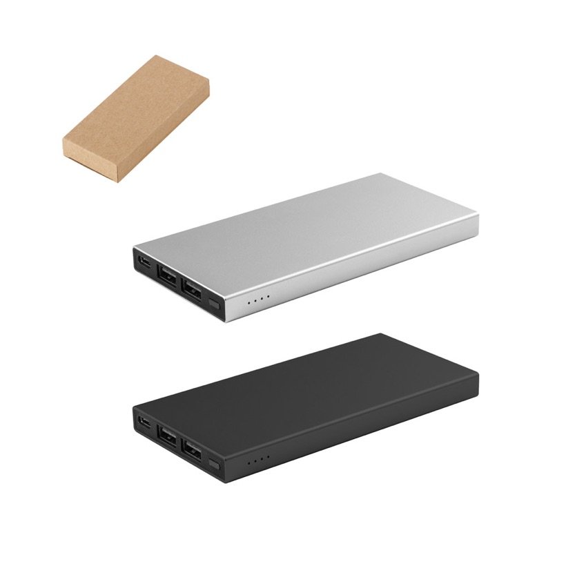 Power Bank Dorothy 5.000mAh Slim em Alumínio — Conjunto