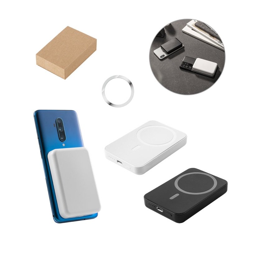 Power Bank Magnético Ampere 5.000mAh com LED — Conjunto
