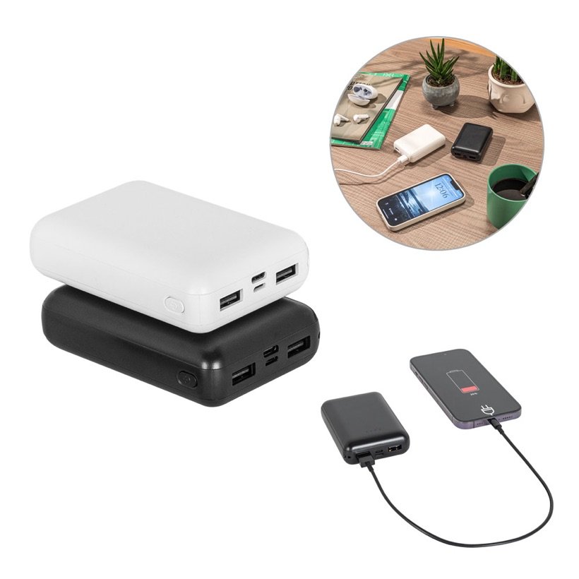 Power Bank Leakey 10.000mAh Grande Capacidade — Conjunto