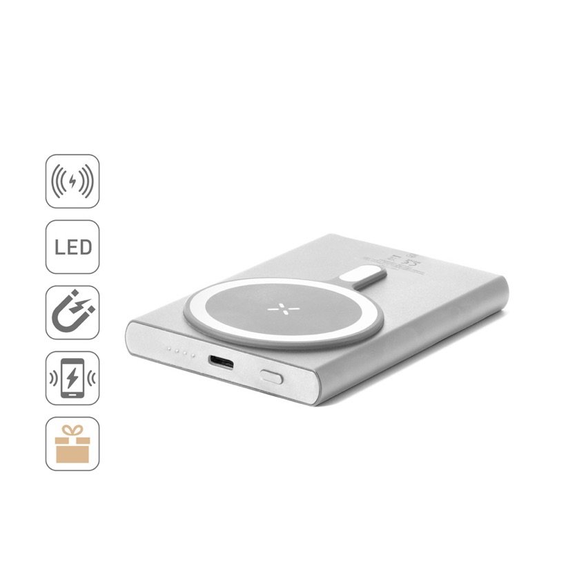 Power Bank Magnético Wright 5.000mAh com LED — Conjunto