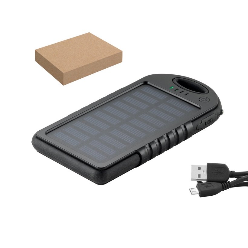 Power Bank Solar Day 2.000mAh com Lanterna LED — Conjunto