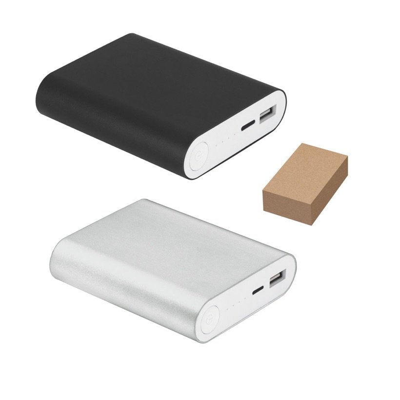 Power Bank Emlyn 8.000mAh em Alumínio — Conjunto