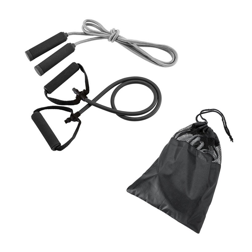 Kit Fitness Brady com Elástico e Corda de Pular — Conjunto