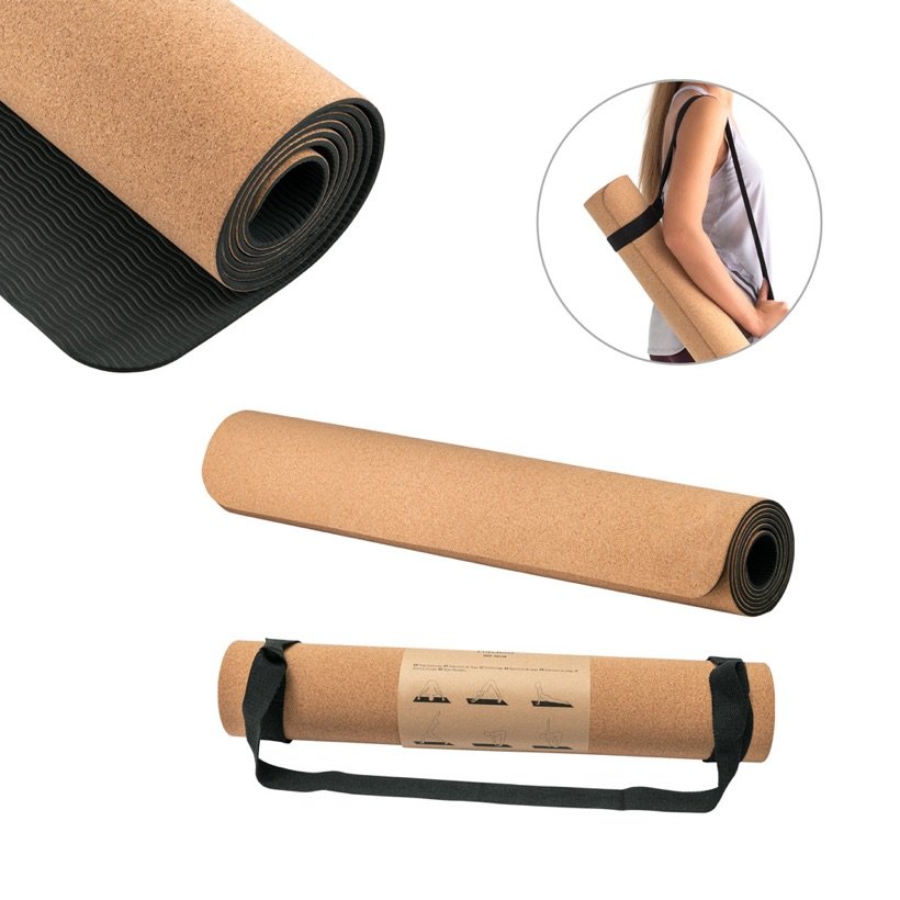 Tapete de Yoga Geres em Cortiça e TPE — Conjunto